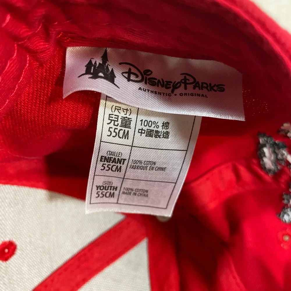 Disney Parks Mickey Mouse Pixel Art Youth Baseball Cap Hat Red Gray